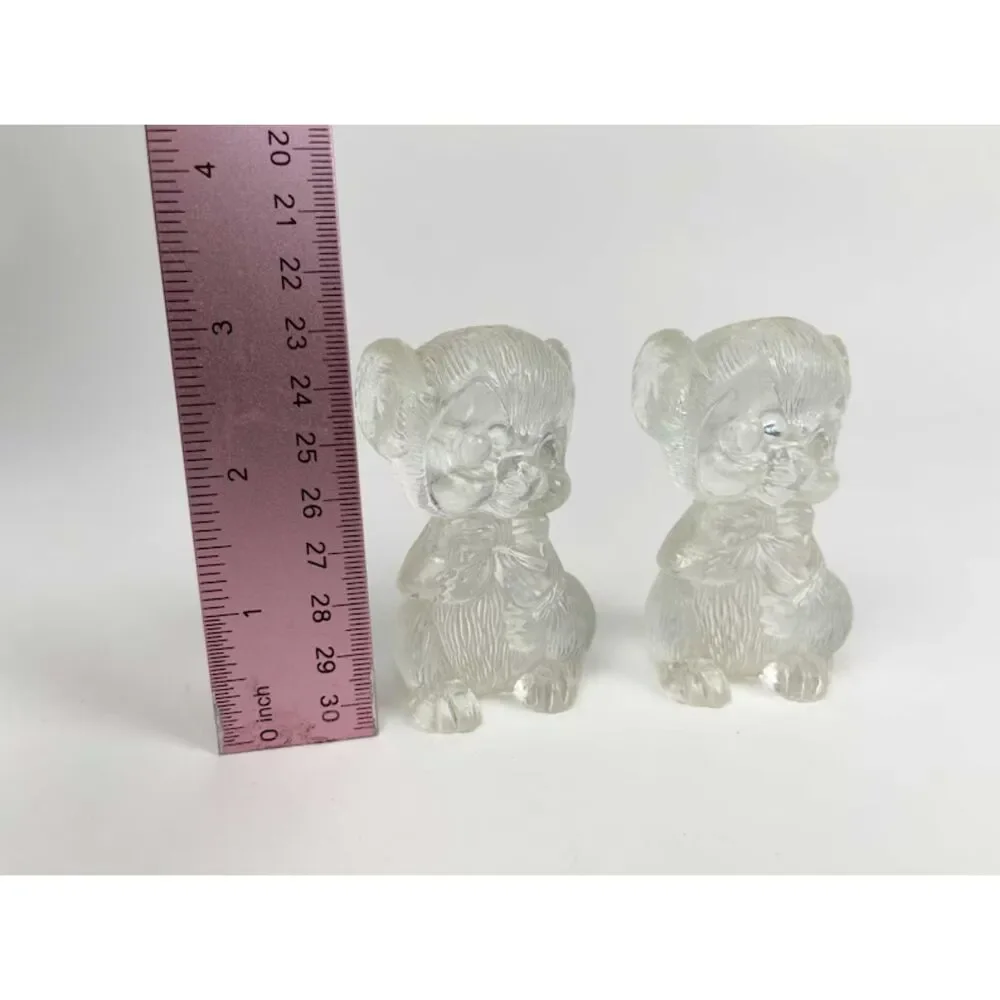 Kitschy Vintage Clear Plastic Mice Salt & Pepper Shakers | Set of 2 | Retro